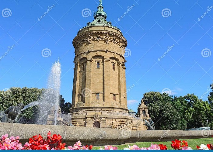 Wasserturm am Friedrichsplatz Mannheim, Germany. Friedrichsplatz and the Wasserturm Editorial ... photo