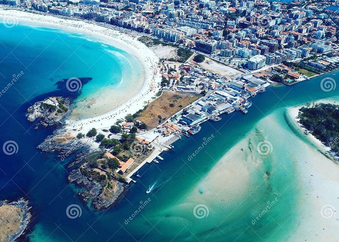 Japanese Island Aerial View of Forte Beach in Cabo Frio Beach, Rio De Janeiro ... photo