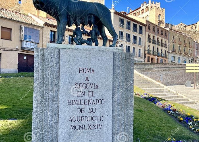 Loba Capitolina Monument Detail of La Loba Capitolina in Segovia Spain. Stock Image - Image ... photo