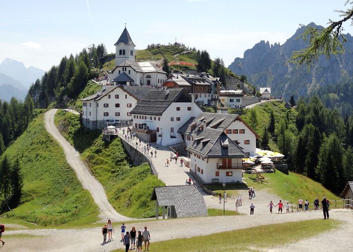 Mount Lussari Cable Car Visit And Explore The Monte Lussari Sanctuary above Tarvisio, Italy photo