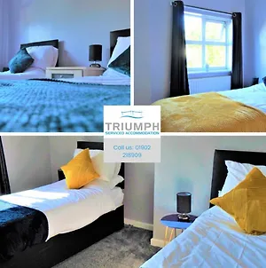 Spacious 3 Bed House, Great For Families And Contractors, Sleeps 5 Plus Free Parking - Triumph Serviced Accommodation Wolverhampton Exterior photo